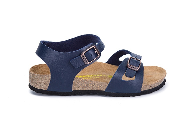 Birkenstock Single Button Navy Matte Leather Sandals