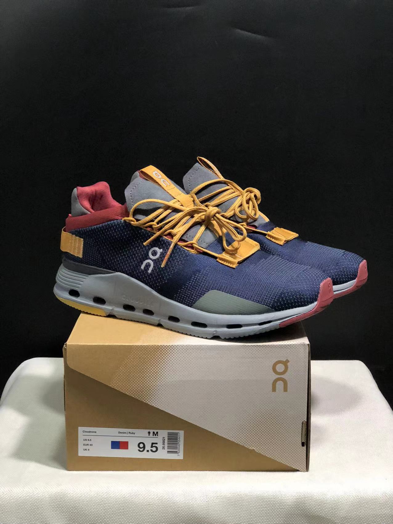 On Running Cloudnova Lightweight Sports Casual Shoes Dark Blue/Orange