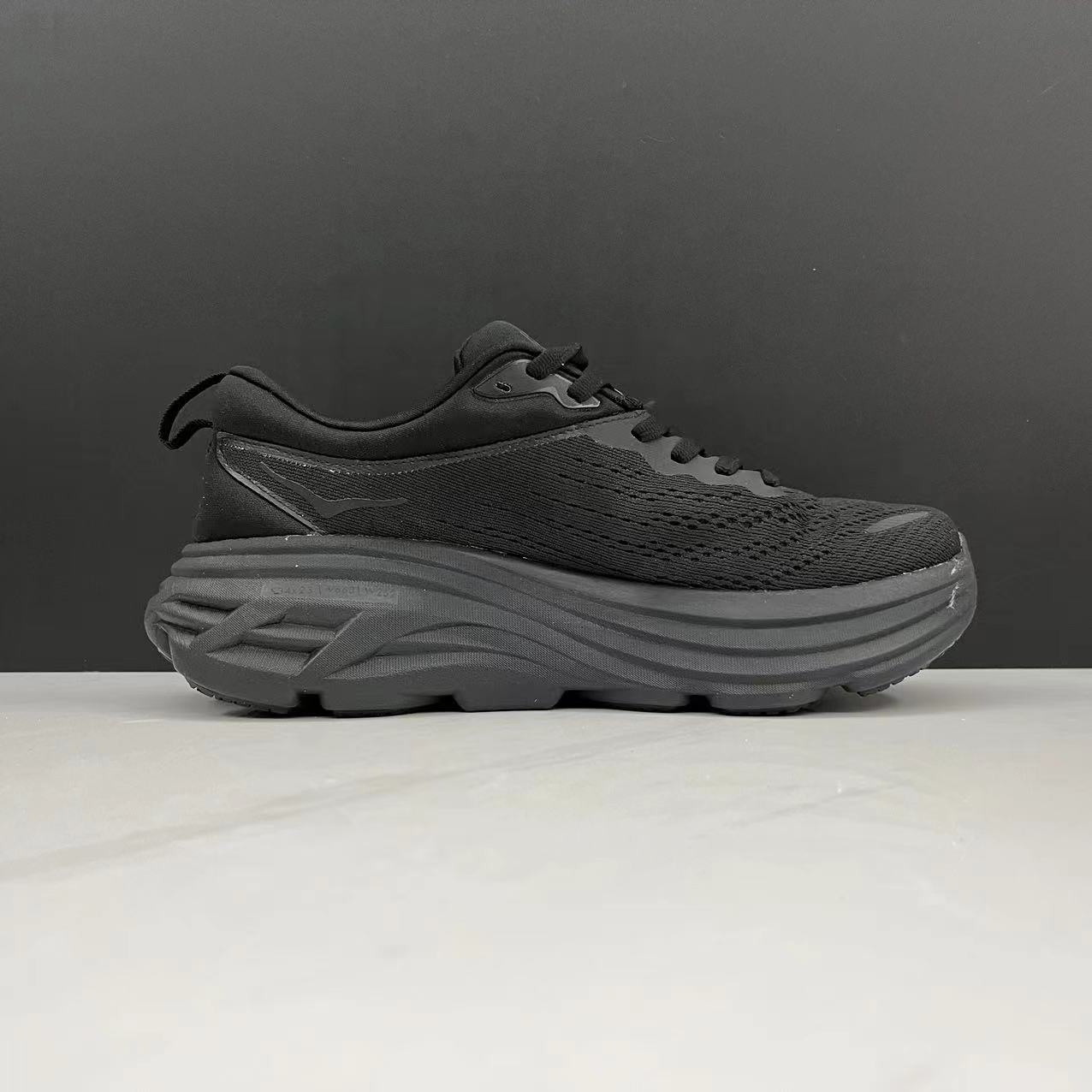 Hoka One One Bondi 8 Black Breathable Low-top Running Shoes Sneakers