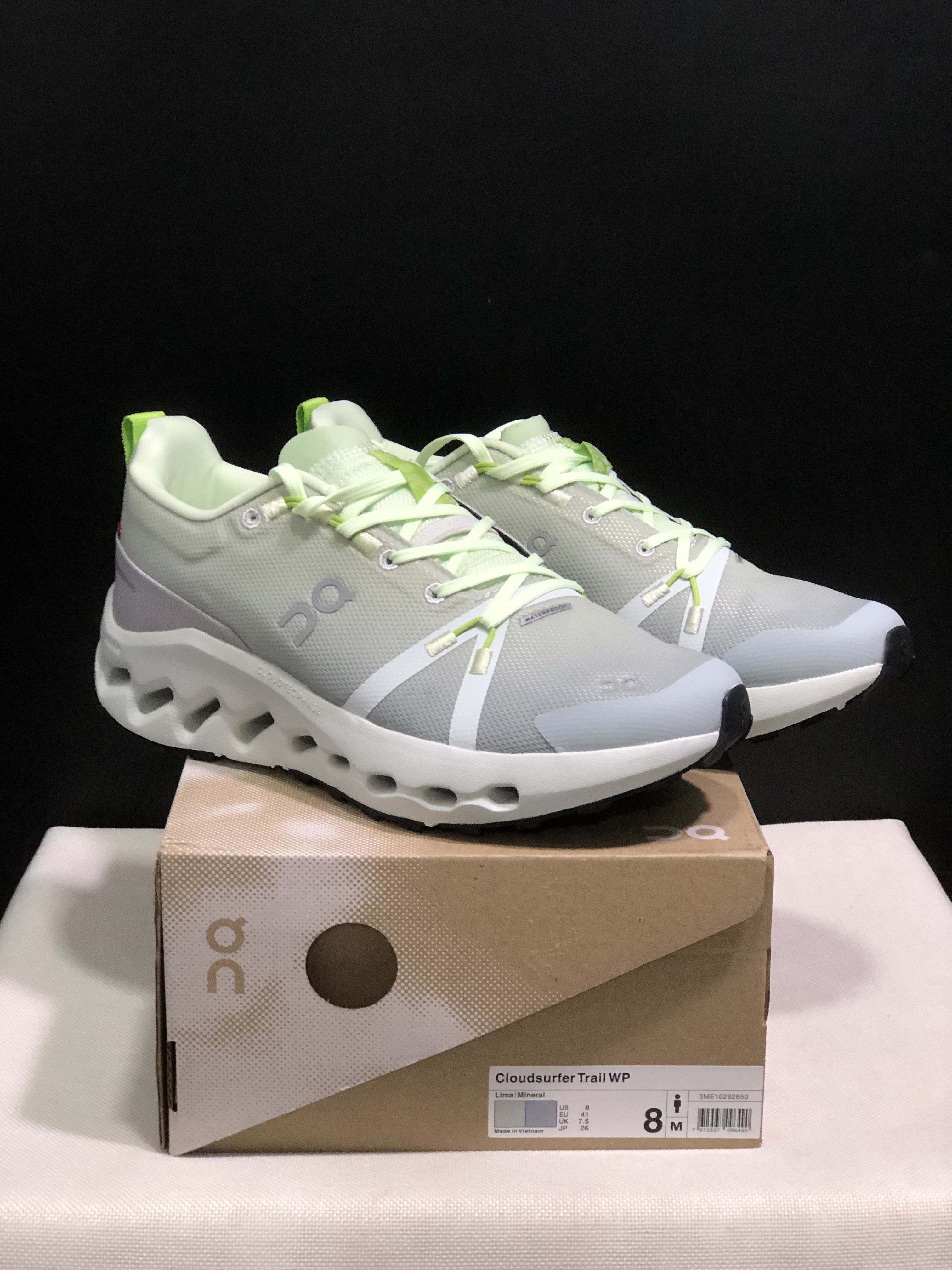 On Running Cloudsurfer Trail Waterproof Comfortable And Breathable Running Shoes Lima/Mineral