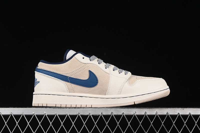 Nike Air Jordan 1 Low White Blue Light Brown Sneakers