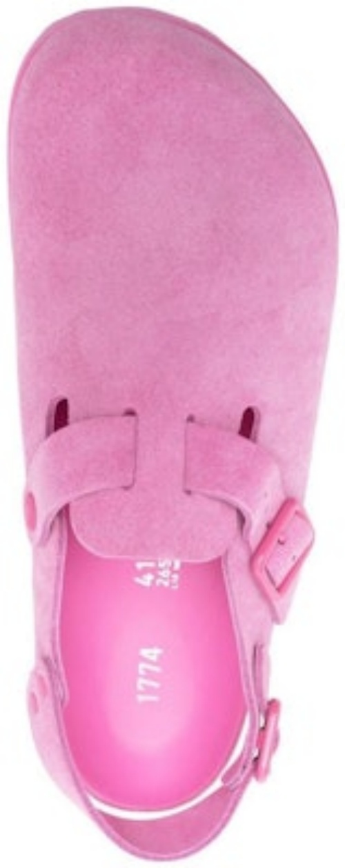 Birkenstock Boston Pink Suede Soft Footbed 1025928 Covered Toe Slippers