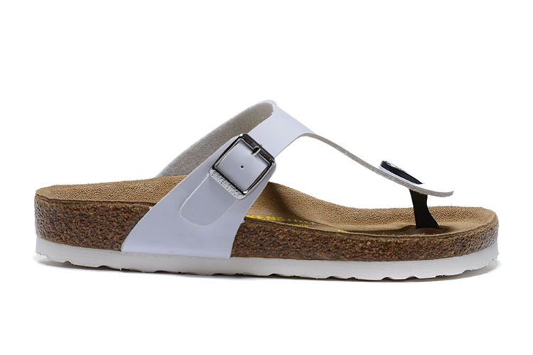 Birkenstock White Patent Leather Flip Flops