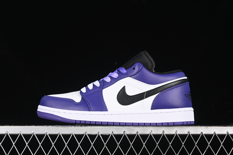 Nike Air Jordan 1 Low Black White Purple Sneakers