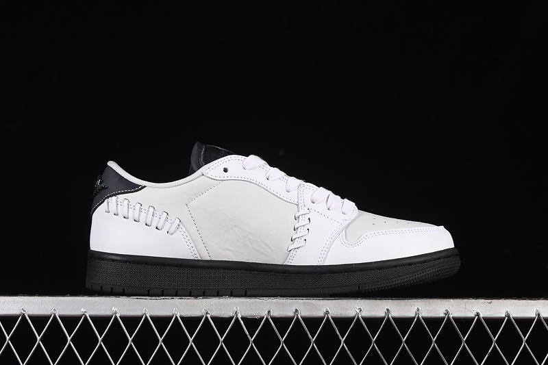 Nike Air Jordan 1 Low Method Of Make Black Sole White Grey Sneakers