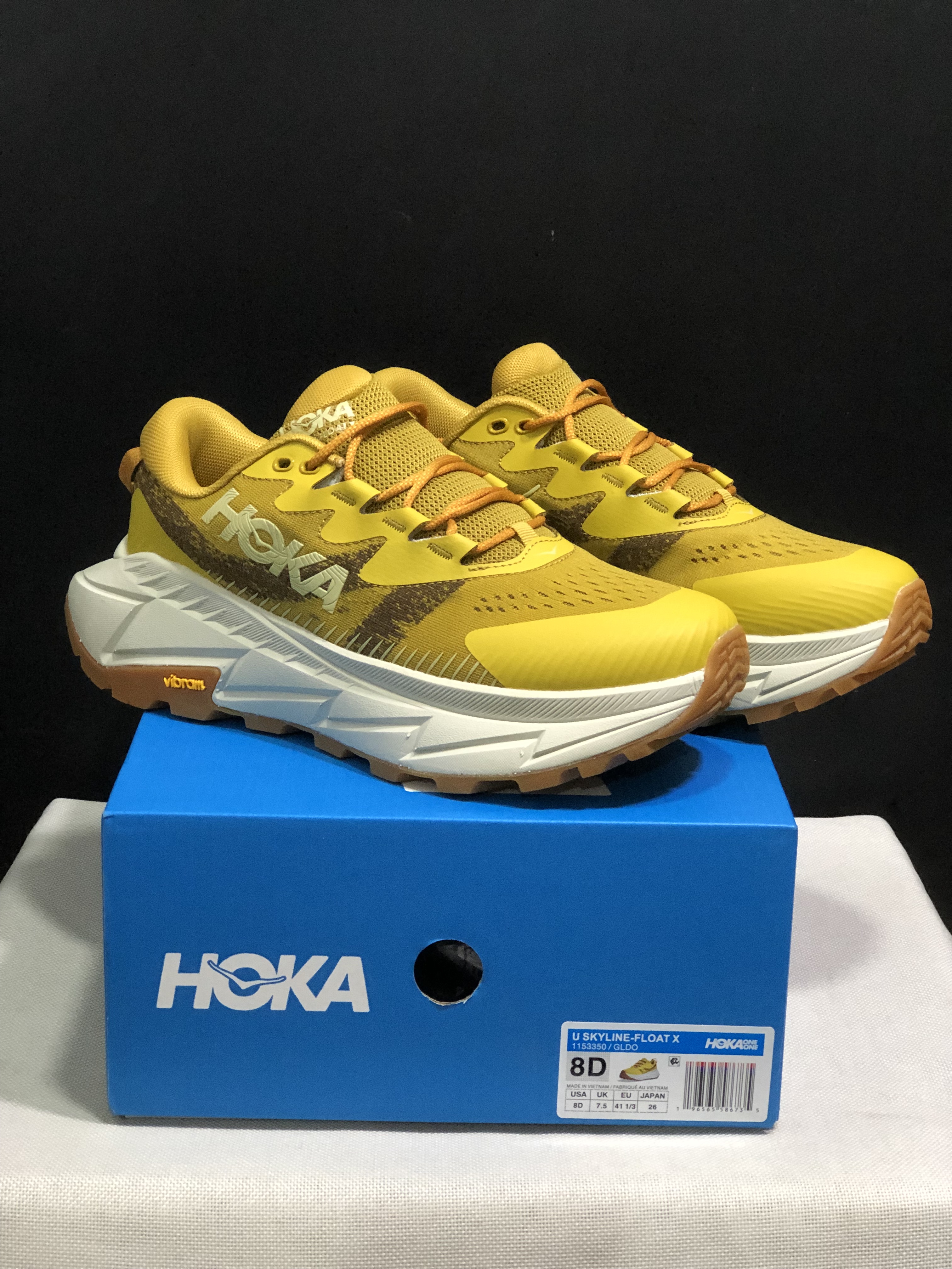 Hoka One One Skyline Float X Outdoor Running Shoes Sneakers Yellow