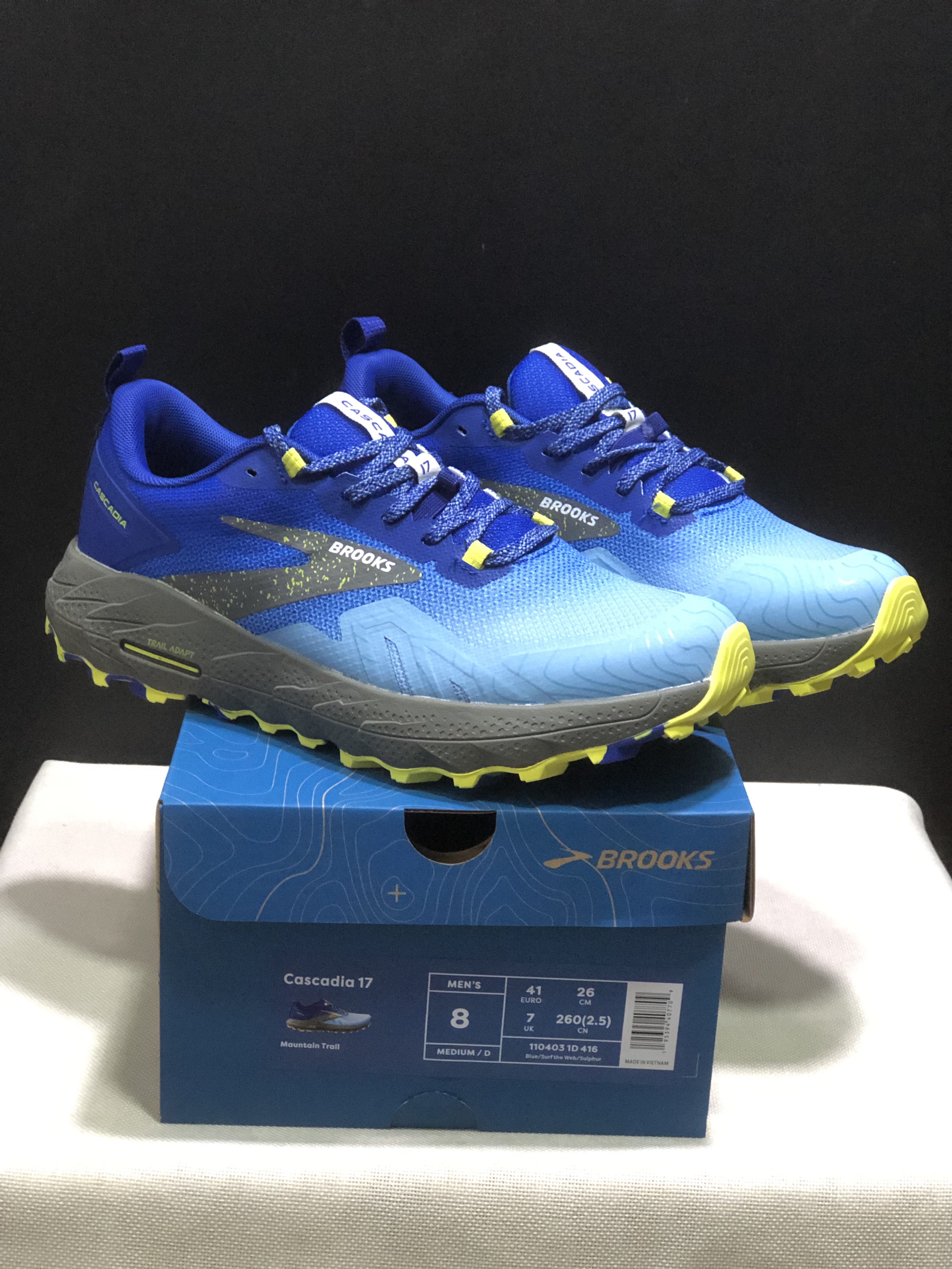 Brooks Cascadia 17 Trail Running Shoes Blue/Surf The Web/Sulphur