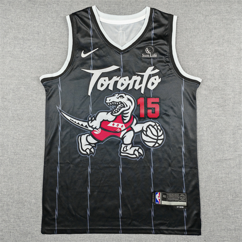 Men's Toronto Raptors Vince Carter #15 Black 2025/26 Swingman Jersey - City Edition