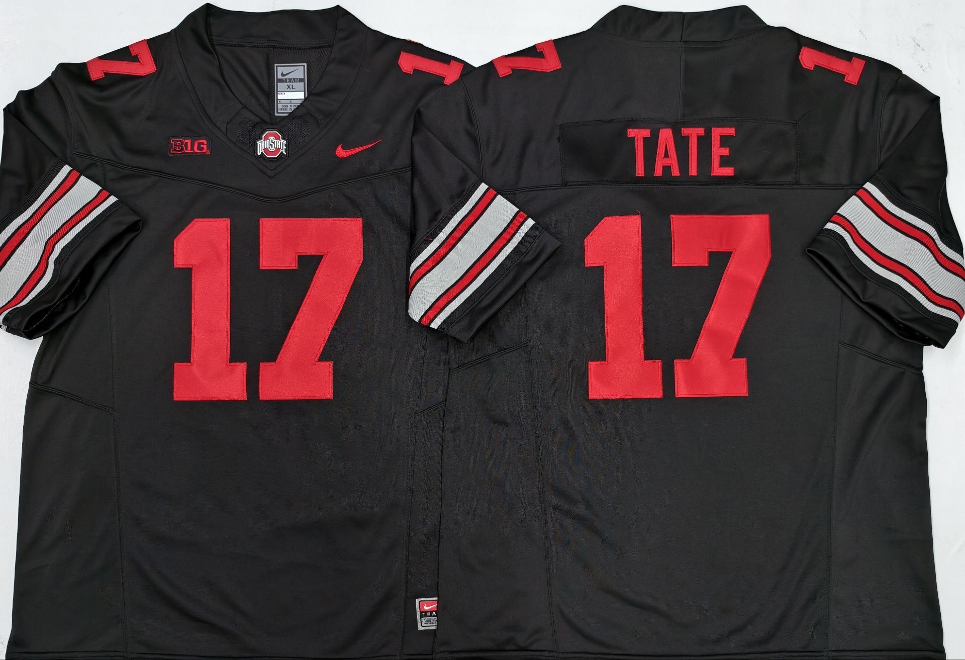 Men's Ohio State Buckeyes Carnell Tate #17 Black Player Jersey