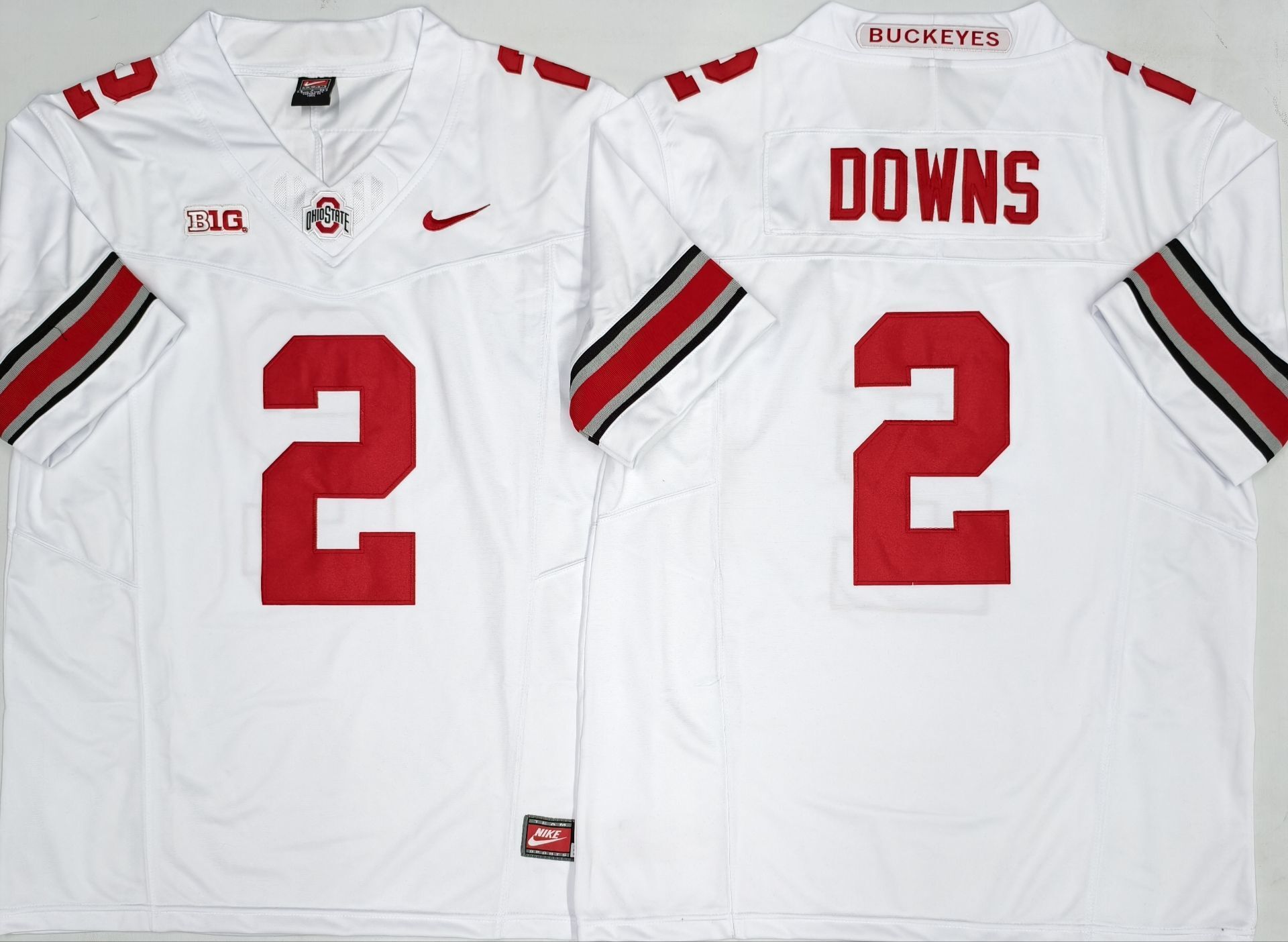 Men's Ohio State Buckeyes Caleb Downs #2 White Player Game Jersey