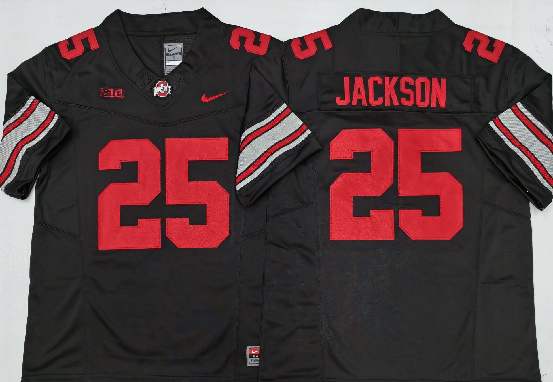 Men's Ohio State Buckeyes Bo Jackson #25 Black Player Game Jersey