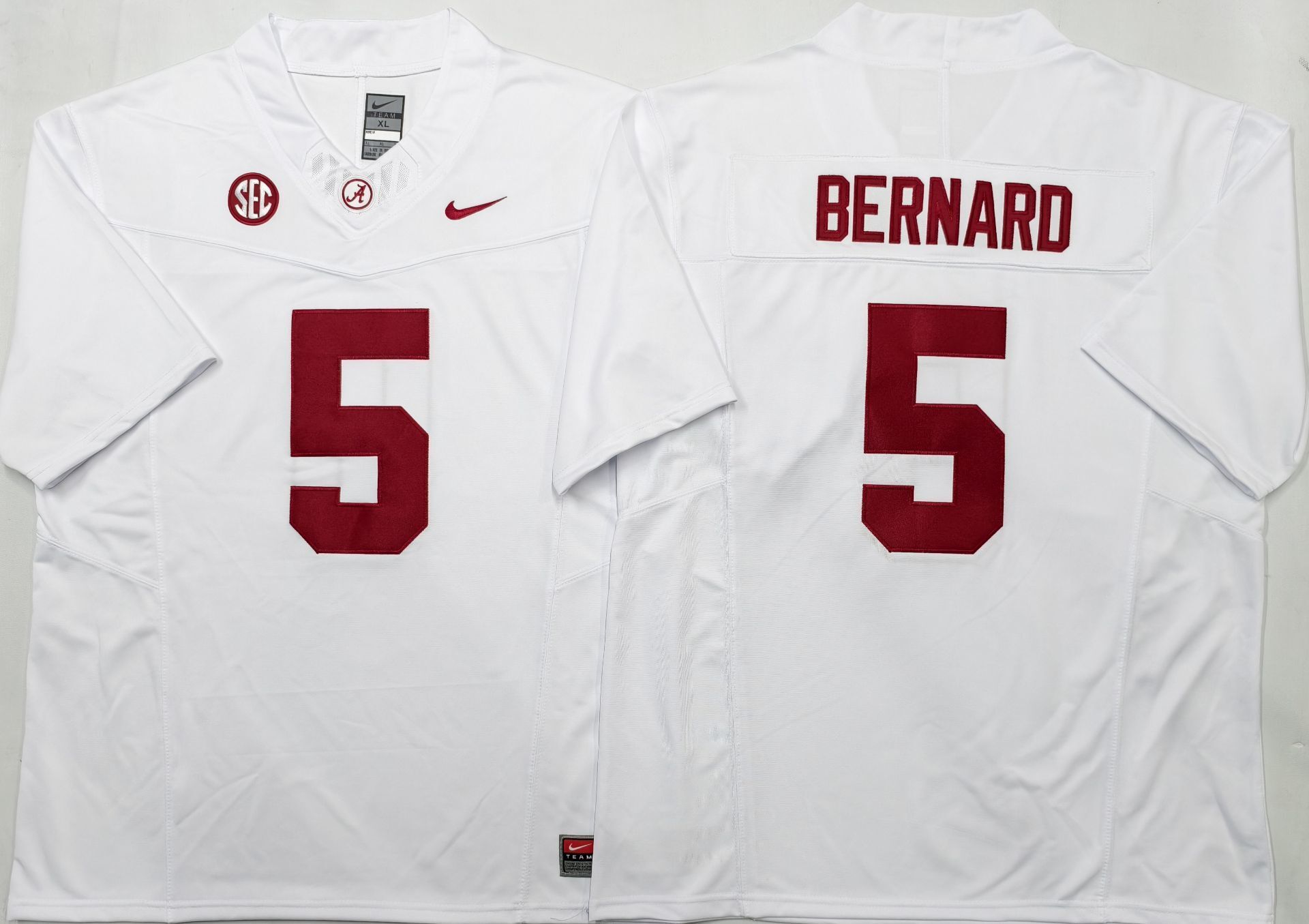 Men's Alabama Crimson Tide Germie Bernard #5 White Player Game Jersey
