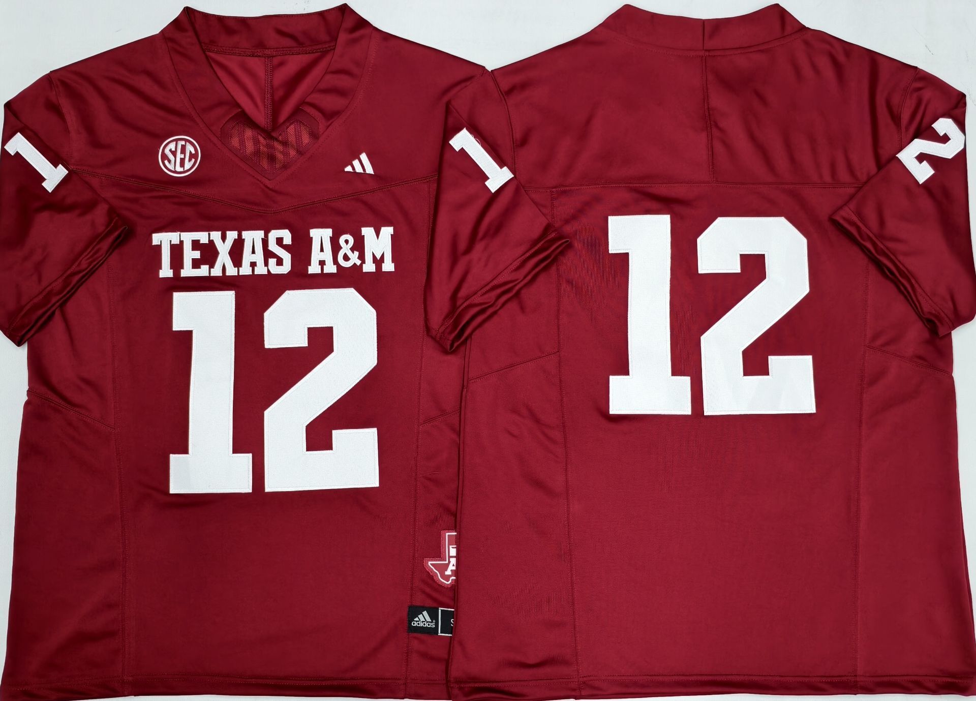 Men's Texas A&M Aggies #12 Red Player Blank Jersey
