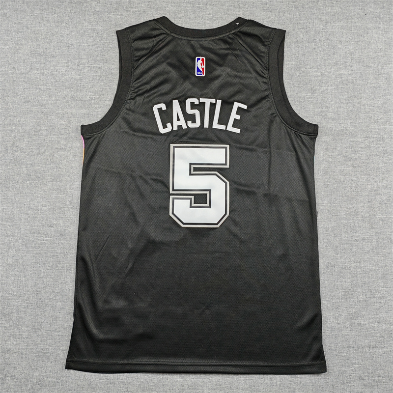 Men's San Antonio Spurs Stephon Castle #5 Black 2025/26 Swingman Jersey - City Edition