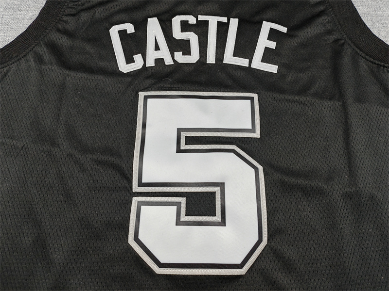 Men's San Antonio Spurs Stephon Castle #5 Black 2025/26 Swingman Jersey - City Edition