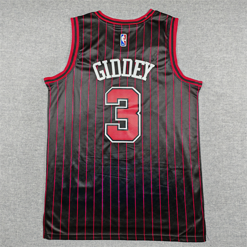 Men's Chicago Bulls Josh Giddey #3 Black Swingman Jersey - Statement Edition