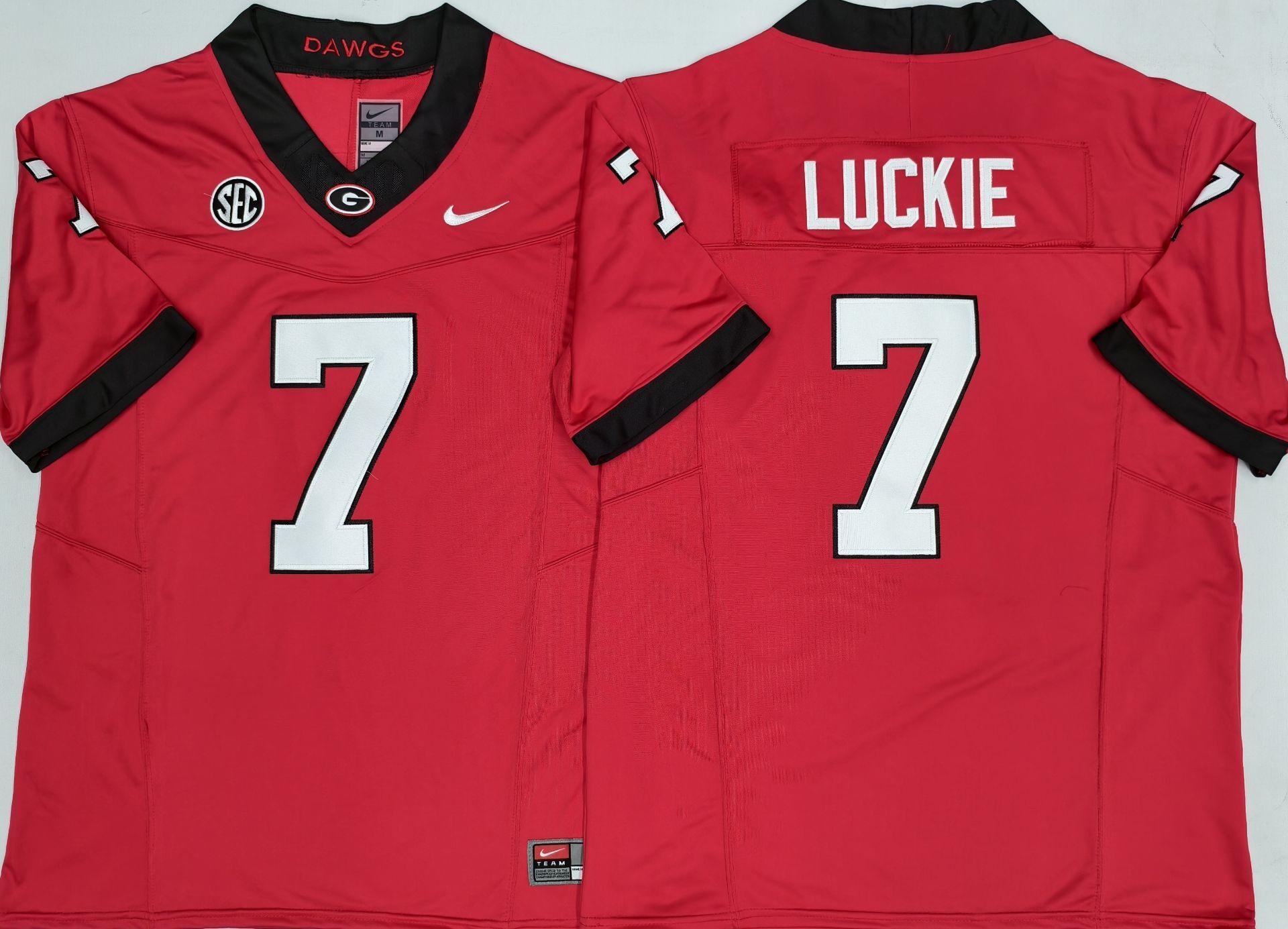 Men's Georgia Bulldogs Lawson Luckie #7 Red Player Game Jersey