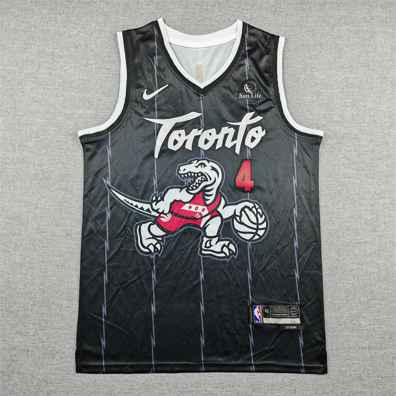 Men's Toronto Raptors Scottie Barnes #4 Black 2025/26 Swingman Jersey - City Edition