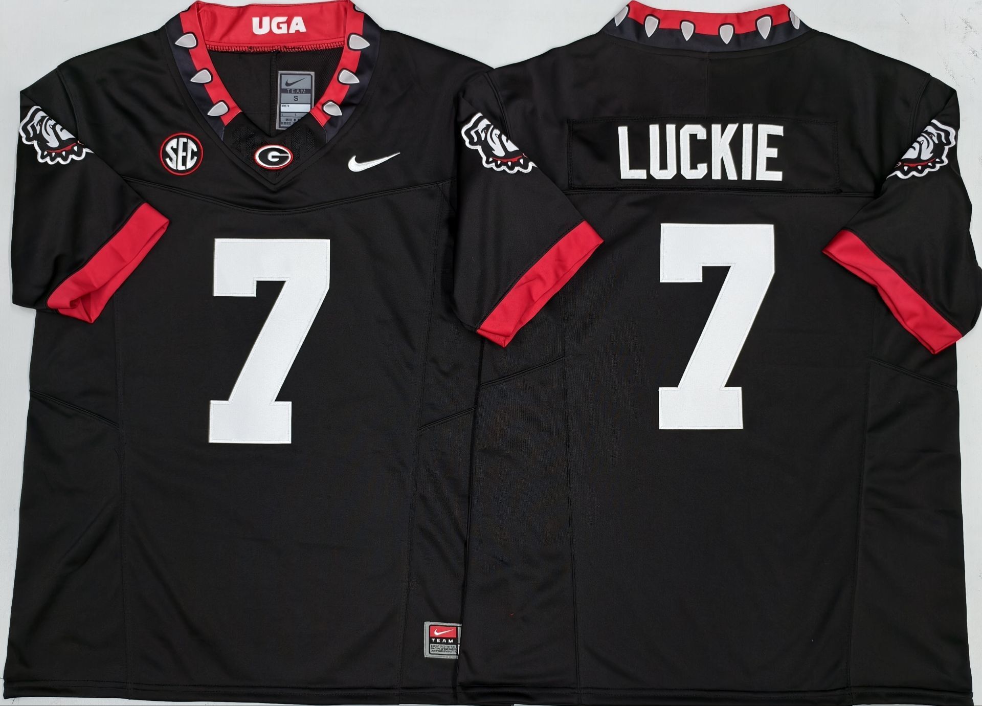 Men's Georgia Bulldogs Lawson Luckie #7 Black Player Game Jersey