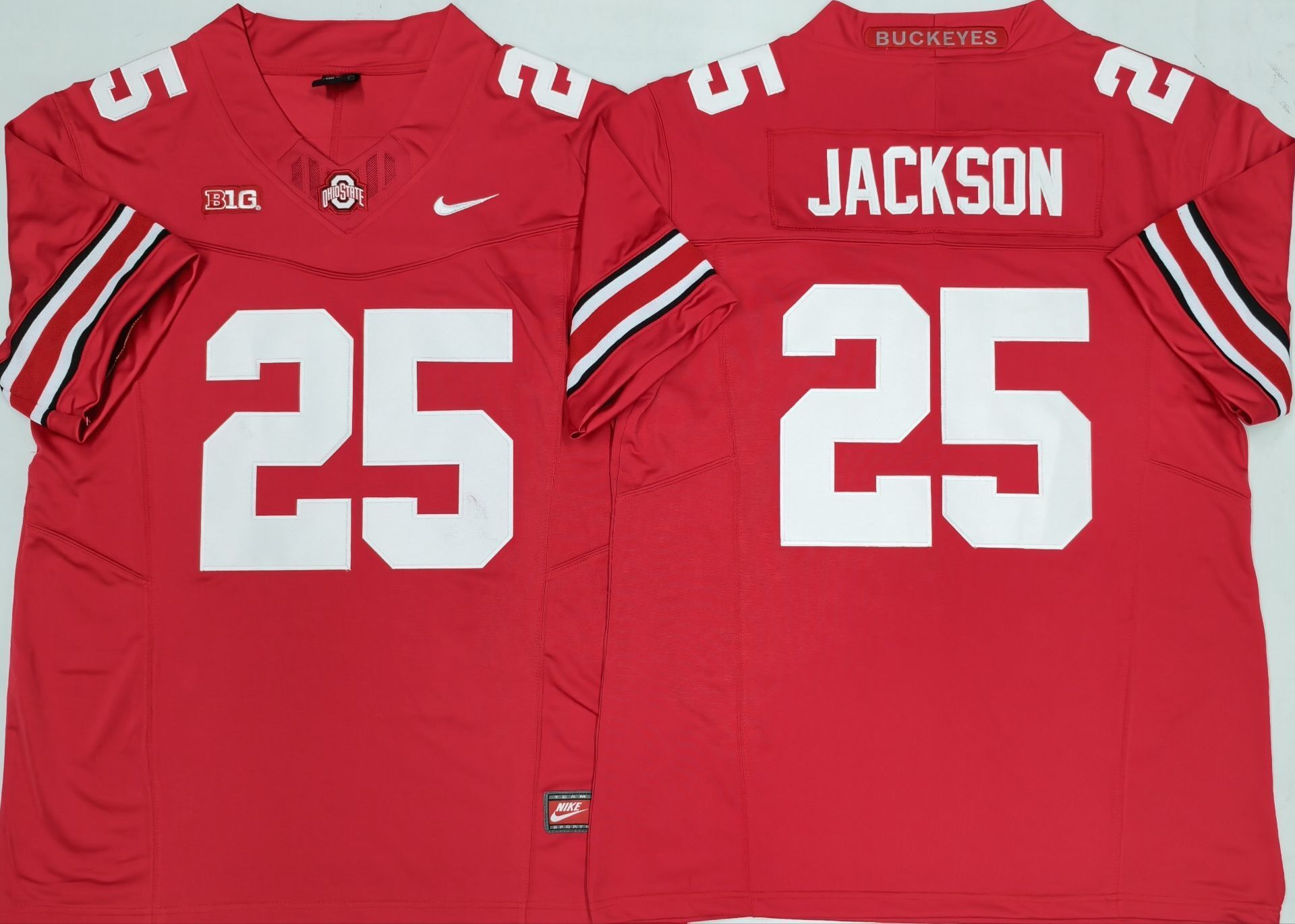 Men's Ohio State Buckeyes Bo Jackson #25 Red Player Game Jersey