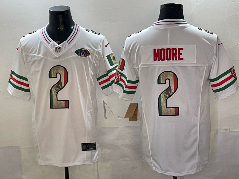 Men's Chicago Bears D.J. Moore #2 White Game Team Jersey
