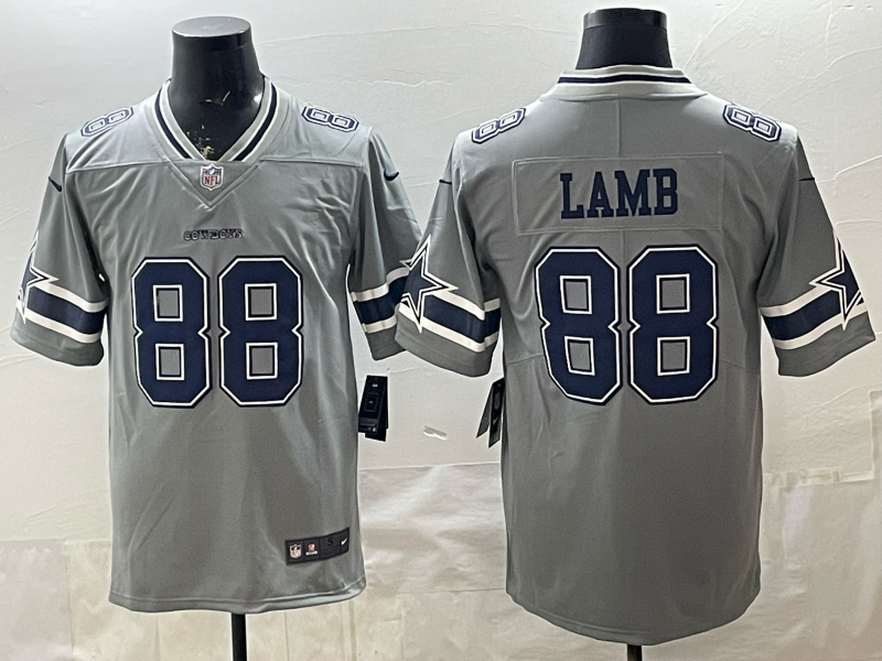 Men's Dallas Cowboys CeeDee Lamb #88 Gray Inverted Team Game Jersey