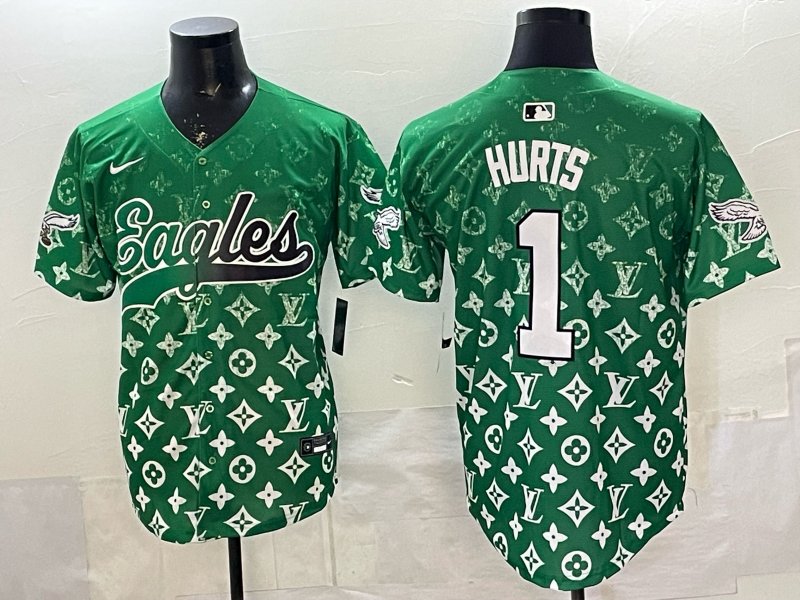 Men's Philadelphia Eagles Jalen Hurts #1 Green Player Jersey