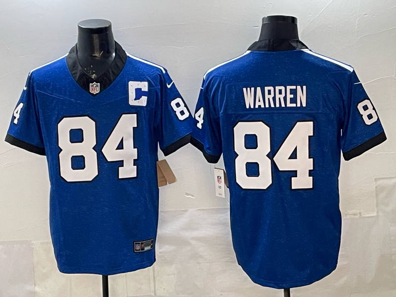 Men's Indianapolis Colts Tyler Warren #84 Heather Royal Alternate 2 Indiana Nights Game Jersey