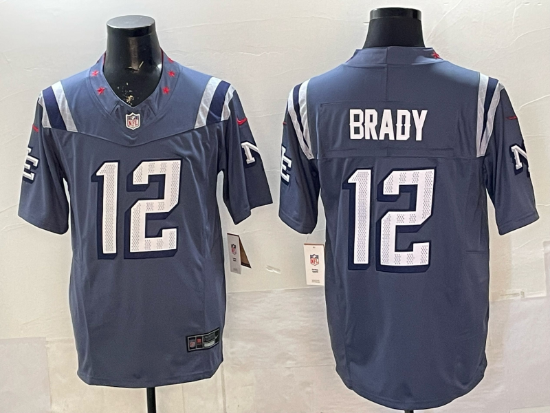Men's New England Patriots Tom Brady #12 Storm Blue 2025 Rivalries Collection Limited Jersey