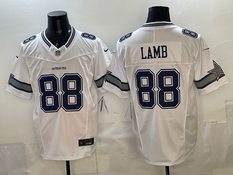 Men's Dallas Cowboys CeeDee Lamb #88 White Game Team Jersey
