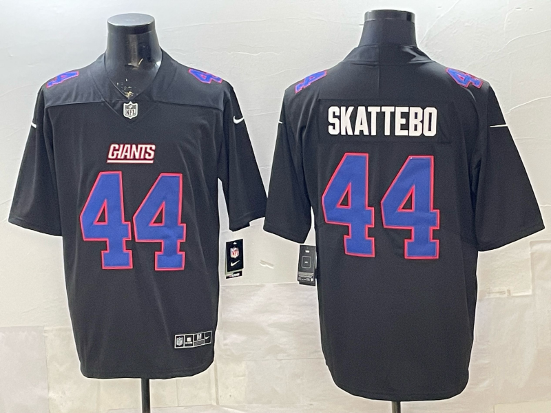 Men's New York Giants Cam Skattebo #44 Carbon Black Fashion Game Jersey