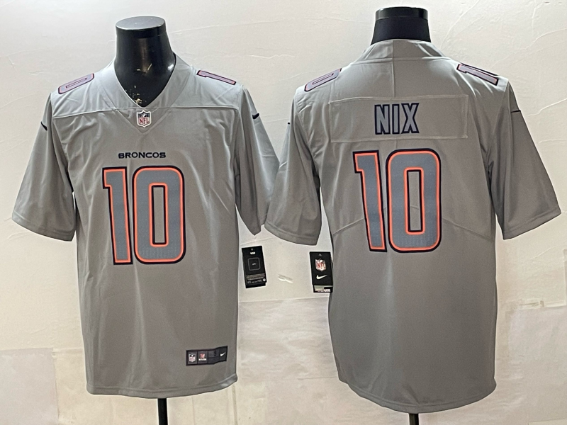 Men's Denver Broncos Bo Nix #10 Gray Inverted Team Game Jersey