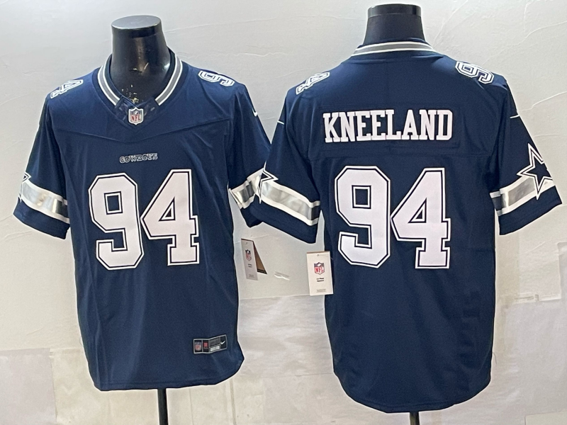 Men's Dallas Cowboys Drake Kneeland #94 Navy Game Jersey
