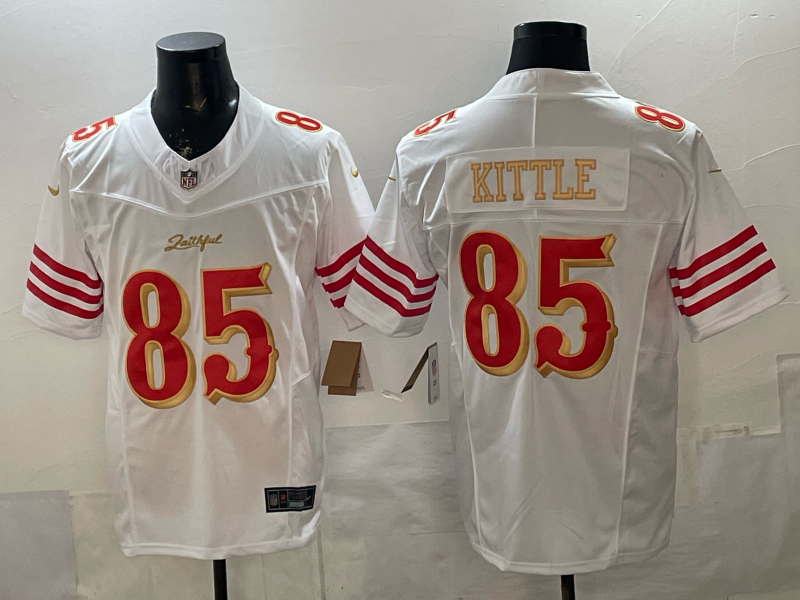 Men's San Francisco 49ers George Kittle #85 White 2025 Rivalries Collection Game Jersey