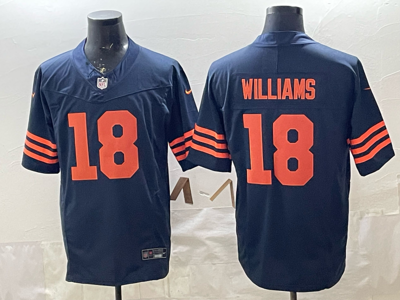 Men's Chicago Bears Caleb Williams #18 Navy Player Game Jersey