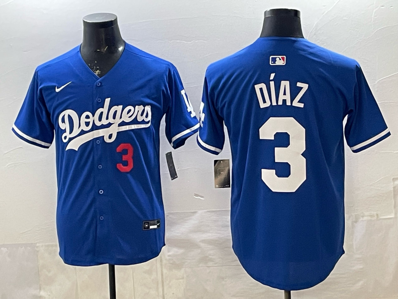 Men's Los Angeles Dodgers Edwin Diaz #3 Royal Alternate 2 Replica Player Jersey