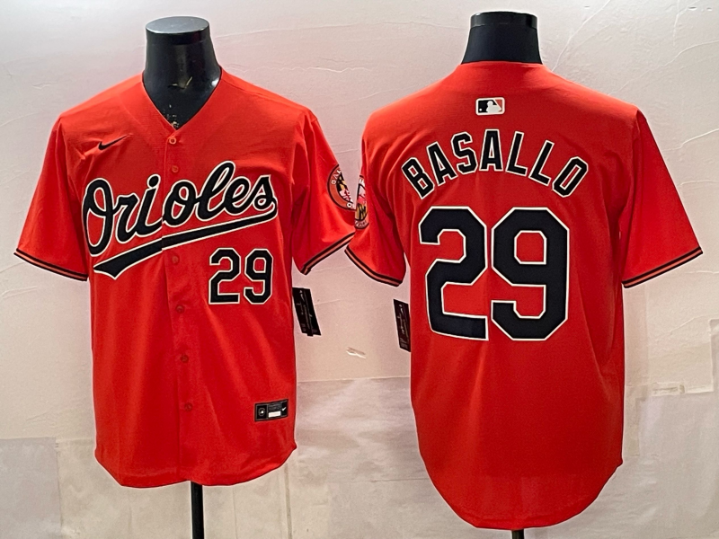 Men's Baltimore Orioles Samuel Basallo #29 Orange 2nd Alternate Limited Player Jersey