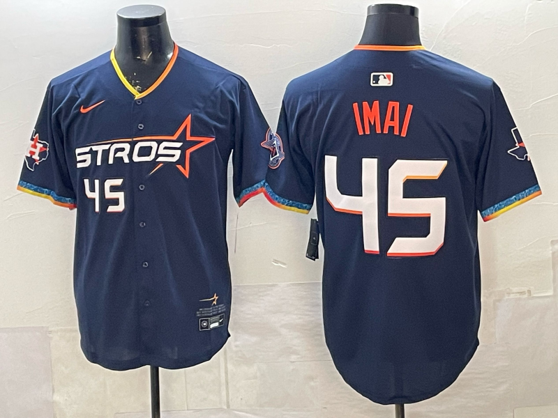 Men's Houston Astros Tatsuya Imai #45 Navy 2025 City Connect Limited Player Jersey