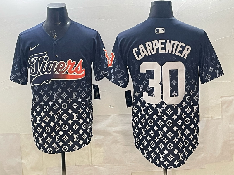 Men's Detroit Tigers Kerry Carpenter #30 Navy Game Player Jersey