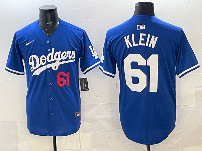 Men's Los Angeles Dodgers Clay Klein #61 Royal Alternate 2 Replica Player Jersey
