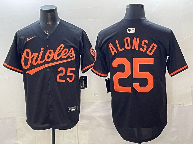 Men's Baltimore Orioles Pete Alonso #25 Black Alternate Limited Player Jersey