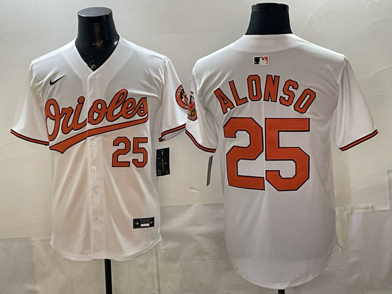 Men's Baltimore Orioles Pete Alonso #25 White Home Limited Player Jersey