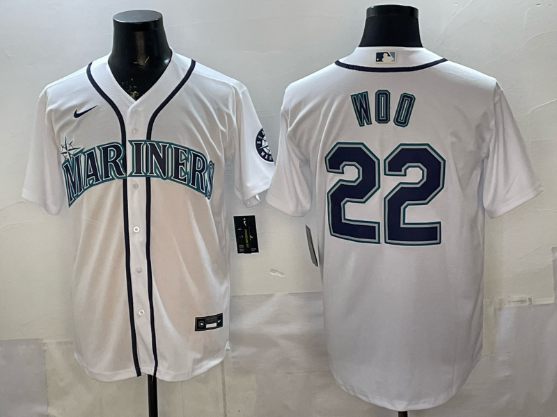 Men's Seattle Mariners Bryan Woo #22 White Home Replica Jersey