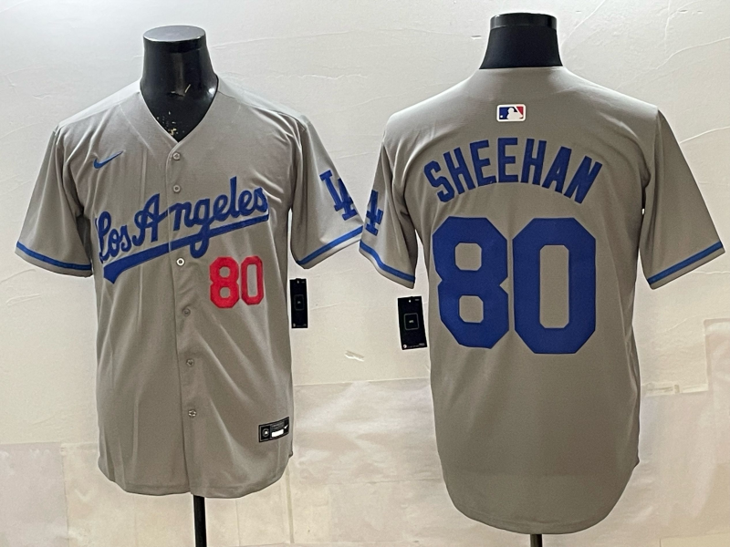 Men's Los Angeles Dodgers Bobby Miller Sheehan #80 Gray Road Replica Player Jersey