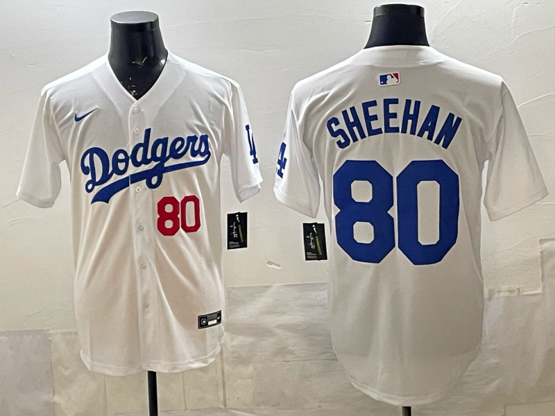 Men's Los Angeles Dodgers Bobby Miller Sheehan #80 White Home Replica Player Jersey
