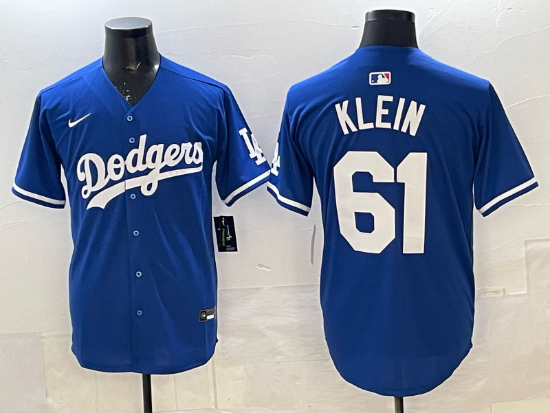 Men's Los Angeles Dodgers Clay Klein #61 Royal Alternate 2 Replica Jersey