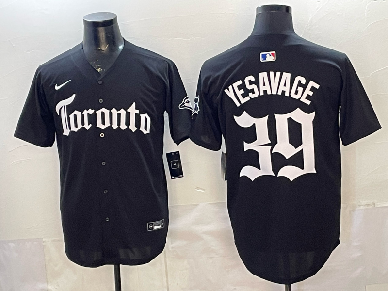 Men's Toronto Blue Jays Trey Yesavage #39 Black Replica Player Jersey