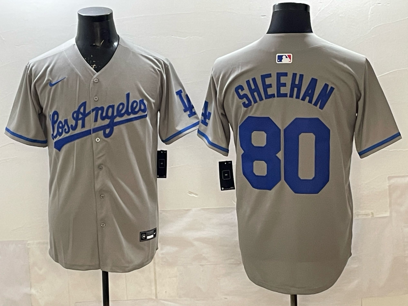 Men's Los Angeles Dodgers Bobby Miller Sheehan #80 Gray Road Replica Jersey