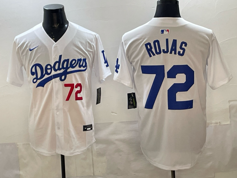 Men's Los Angeles Dodgers Manny Rojas #72 White Home Replica Player Jersey