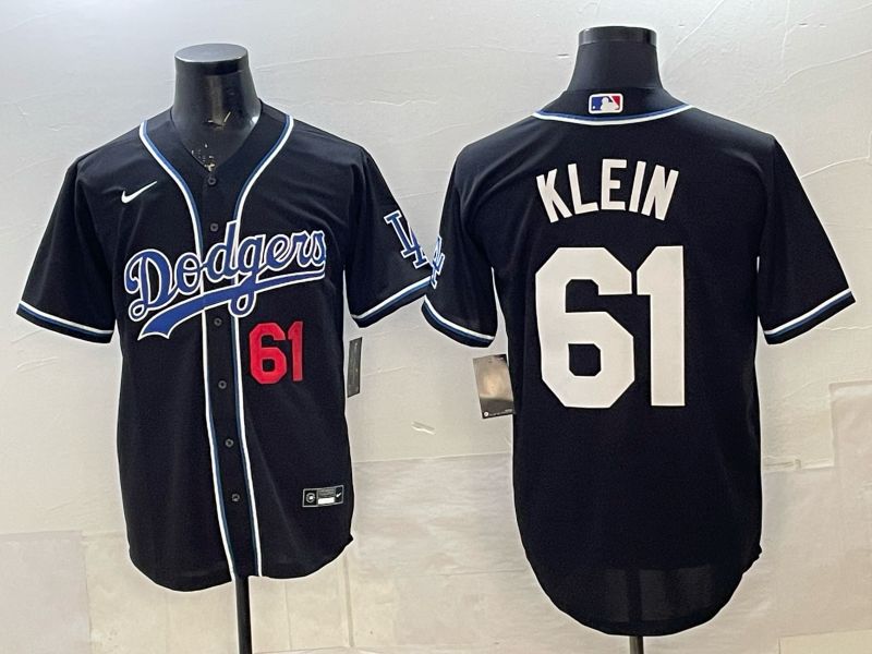 Men's Los Angeles Dodgers Clay Klein #61 Black Replica Player Jersey